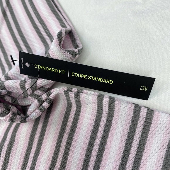 Nike Mens Dri-Fit Victory Striped Golf Polo Shirt Pink L - Picture 6 of 13